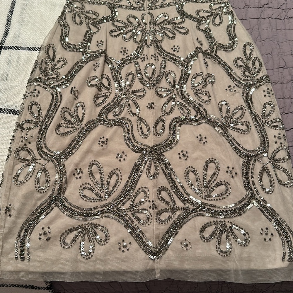 Adrianna Papell Silver Embellished Midi Dress - Picture 11 of 16
